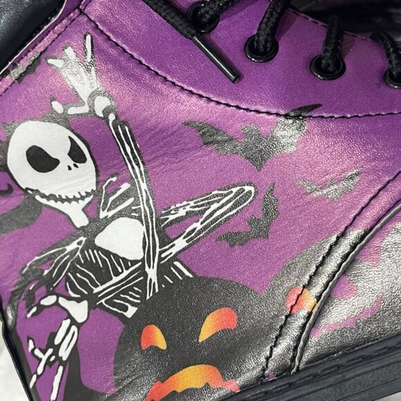 COMBAT BOOTS NIGHTMARE BEFORE CHRISTMAS SZ 7.5 JACK SKELLINGTON KAWAII SCARY - Picture 6 of 7